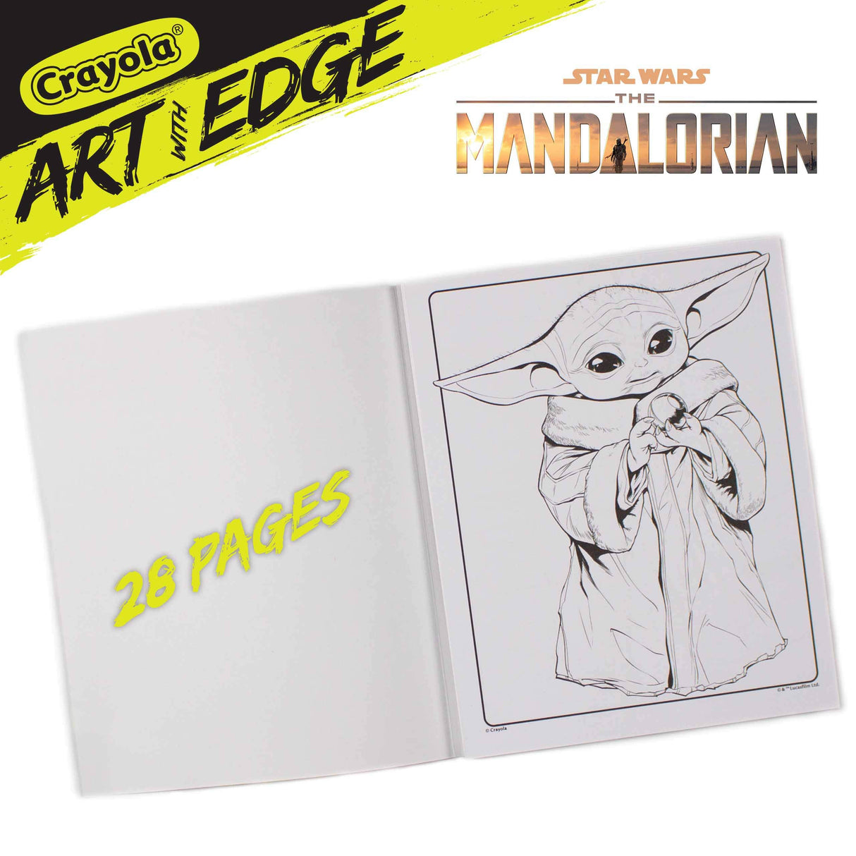 Crayola Mandalorian Coloring Book with Poster, Baby Yoda Featured, Styles Vary, 28 Pages Crayola