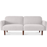 Best Choice Products 77" Mid Century Modern Boucle Loveseat Sofa, Couch, Convertible Sofa Sleeper Bed w/Real Wood, Removable Armrest - Frost Gray Best Choice Products