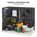 YITAHOME Outdoor Horizontal Storage Shed with X-Shaped Lockable Door, 35 Cu Ft Weather Resistant Resin Tool Shed w/o Shelf, Ideal for Bike, Trash Cans, Garden Tools, Lawn Mowers, Dark Gray YITAHOME