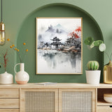 VNUIEHG Paint by Number Kits Chinese Ink Painting Landscape Canvas DIY Oil Painting, Adults Beginner with Brushes and Acrylic Pigment 16 x 20 inch (Without Frame) VNUIEHG