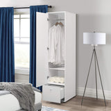 Kings Brand Furniture - Corry Wardrobe Armoire Storage Closet, White Kings Brand Furniture