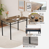 Vipbear Kitchen Dining Table Set for 4, 5-Piece Kitchen Table Set,Dining Room Table Sets,Rectangular Kitchen Table Set with 4 Chairs for Small Space, Dinette,Apartment, Rustic Brown Vipbear