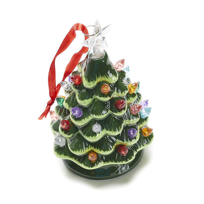 ReLIVE Ceramic Christmas Tree Light Up Ornament, Green, 5"