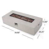 Christopher Knight Home Cape Coral Outdoor Chat Set with Fire Table, 5-Pcs Set, Khaki / Light Grey Christopher Knight Home