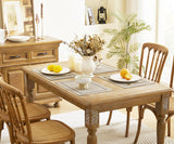 Aoztio Burlap Placemats Set of 4, 12 x 18 Inch Rustic Geometric Hollow Place Mats, Heat Resistant Placemats for Farmhouse Kitchen Table Decor, Coffee 4PCS Aoztio