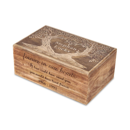 Personalized Handmade Wooden Box Funeral Cremation Urns for Human Ashes Adult Large - Burial Urns for Columbarium - Tree of Life Flying Bird (Large - - WoodArtSupply