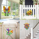 VAIIEYO Wolf Diamond Painting Hanging, Animal Diamond Painting Suncatchers Double Side Window Hanging Kit with Chain, 7.5x7.5 inch Crystal Pendant Art Craft for Gift Home Wall Front Door Decoration VAIIEYO