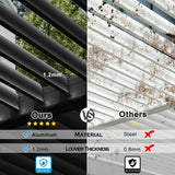 MASTERCANOPY 12’ X 16’ Louvered Pergola Outdoor Aluminum Patio Pergola with Adjustable Roof for Deck Backyard Garden (Black) MASTERCANOPY