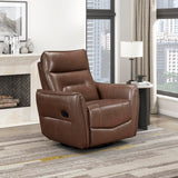 Lexicon Swivel Glider Reclining Chair, Top Grain Leather Match Manual Recliner, Comfy Nursery Glider Recliner, Swivel Reclining Chair for Living Room/Office/Bedroom/Apartment, Toffee Brown Lexicon