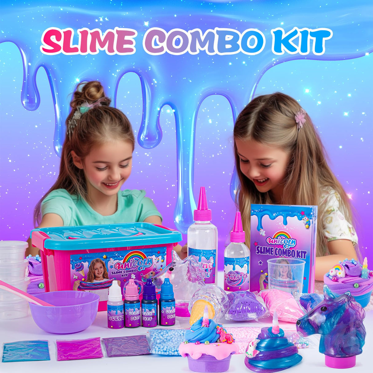 ZOnFRTO Mini Unicorn Slime Kit for Girls - Glimmer Crunchy, Butter, and Galaxy Slime for Kids 6-12 - Party Favors for Children ZOnFRTO