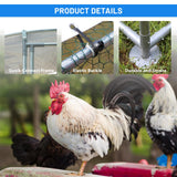 NUGRIART Large Metal Chicken Coop, Outdoor cage Run with Waterproof and Anti-UV Cover, Dome Roof Walk-in Poultry Cage Rabbit Duck House for Outside, Backyard and Farm. NUGRIART