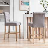 GOTMINSI 26" Bar Stools Set of 2 for Kitchen Island Upholstered Counter Height Bar Stools with Button Tufted Decoration Barstools Home Kitchen Island GOTMINSI