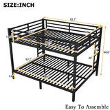 FUSVZ Stronger & Safer Steel Bunk Bed Queen Over Queen Size, Heavy-Duty Metal Bunk Queen Bed with Reinforced Legs and 2 Ladders for Kids Boys Girls Teens Adults, Easy to Assemble, Space-Saving FUSVZ
