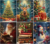 MBNTJHT 6 Pack Christmas Diamond Painting Kits for Adults,DIY Full Round Drill Winter Scene Diamond Art Kits for Beginners,5D Gem Art Painting Craft for Home Decor Gifts 12x16 Inch. MBNTJHT