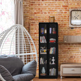 IRONMIX Display Cabinet with Doors, Curio Cabinet with 4 Adjustable Shelves, 71" Tall China Cabinet for Living Room, 5-Tier Display Case Tall Bookcase for Home Office (23.5 W, Black) IRONMIX