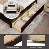 Giantex Espresso Wood Full Size Bed Frame with Dual Storage Drawers Giantex
