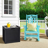 YITAHOME 32 Gallon Rattan Deck Box, Indoor Outdoor Storage Box for Patio Furniture, Pool Accessories, Cushions, Garden Tools, Sports Equipment, Waterproof Resin with Lockable Lid & Side Handles, Black YITAHOME