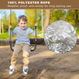 Dolibest Wooden Swing Seat, Outdoor Tree Swings for Adults and Kids, Comfortable and Non-Slip Swing Seat, Heavy Duty Steel Tubing Structure with Adjustable Rope, 58-80 inch, 500 LB Capacity Dolibest