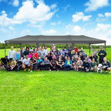 COBIZI 10x30 Pop up Canopy Tent for Parties with 8 Removable Sidewalls, Waterproof UPF 50+ Commercial Event Tent, Protable Outdoor Canopy with 4 Sandbags for Wedding, Backyard(10x30FT, Gray) COBIZI