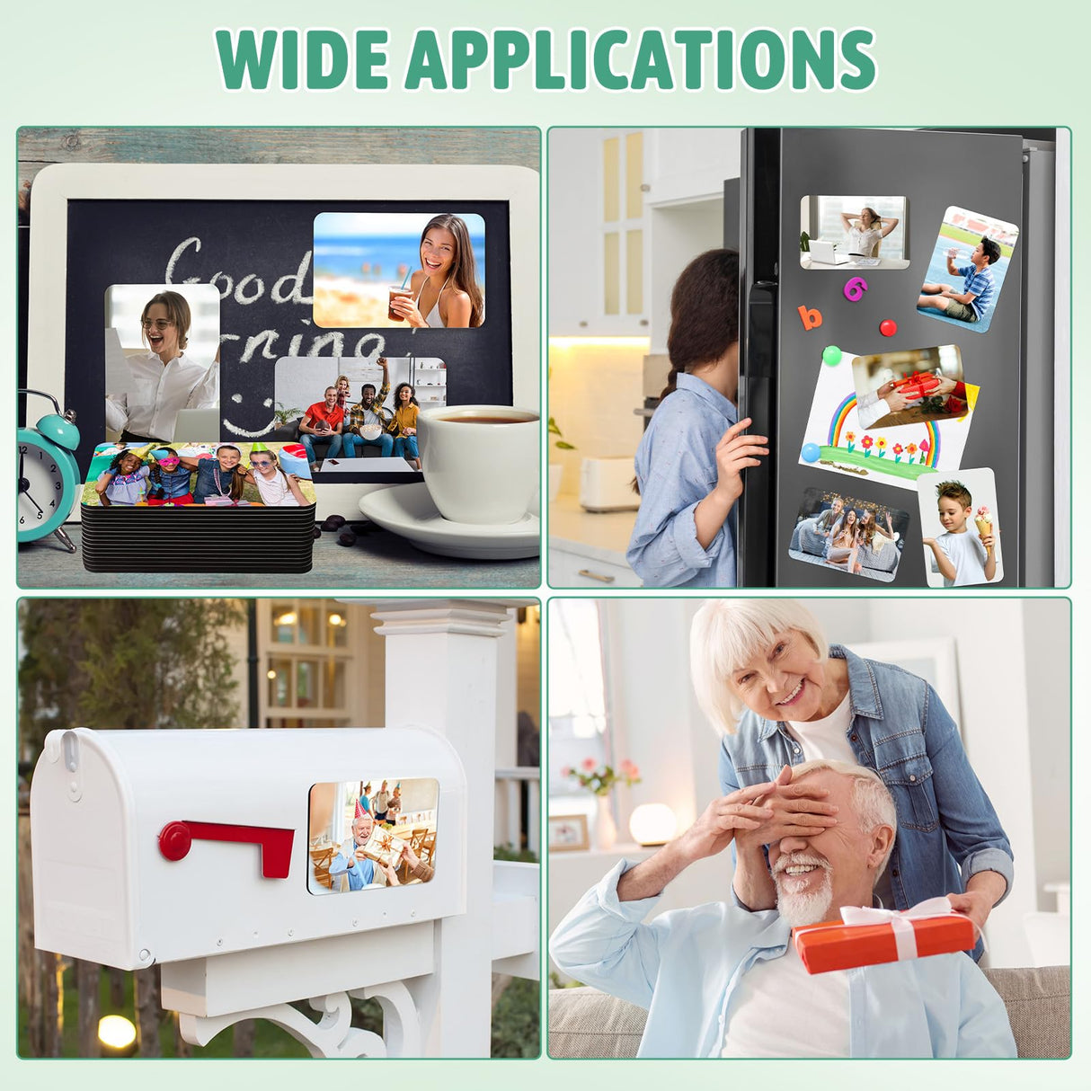 Flutesan 32 Pcs Large Sublimation Magnet Blanks Personalized Refrigerator Sublimation Blanks Include 16 Rectangle Blanks 16 Fridge Magnets for Office Kitchen Microwave Car Wall Decoration(4 x 6 Inch) Flutesan