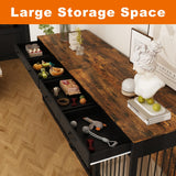 Timechee 93" Extra Large Dog Crate with Double Rooms, Heavy Duty Wooden Dog Cage Furniture Dog Crate Kennel with Drawers & Removable Divider,Indoor Luxury Dog House for Large Medium Dogs, Rustic Brown Timechee