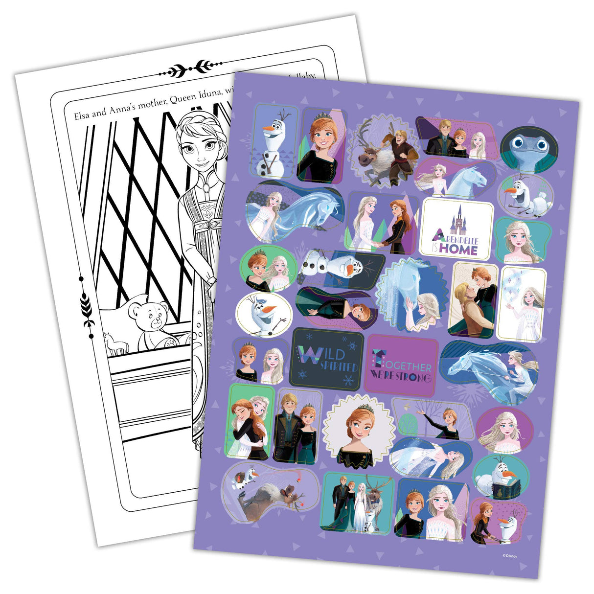 Disney Frozen 2 Elsa and Anna Giant 192-Page Coloring and Activity Book with Over 100 Stickers and a Poster 45820 Bendon Disney