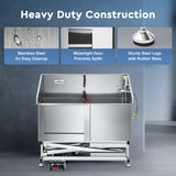CO-Z 50" Electric Dog Bathing Station Height Adjjustable, Professional Stainless Steel Dog Grooming Bathtub for Medium Small Dogs,Dog Washing Station for Home with Faucet and Accessories CO-Z