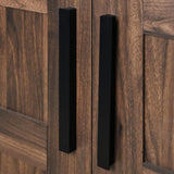 Merax Small Wardrobe Closet with 2 Doors, Wooden 2-Door Armoire Wardrobe Closet with LED and Hanging Rail, Mid Century Brown Bedroom Armoire for Clothing, Brown Merax