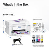 Epson EcoTank ET-3850 Wireless Color All-in-One Cartridge-Free Supertank Printer with Scanner, Copier, ADF and Ethernet – The Perfect Printer Home Office,White Epson