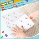 LTLUTU Puzzle Saver Sheets Kit (8 Sheets) - Permanent Adhesive Backing to Protect Finished Puzzles for Framing, Includes 2 Self-Stick Hooks + Squeegee Tool, Puzzle Preservation Stickers for Adults LTLUTU