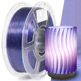 iSANGHU Shiny Clear 3D Printer Filament 1.75mm, High Speed PETG for 30-600mm/s, Blue to Purple Gradient Filament with Sparkling Glitter, Transparent PETG Filament 1kg(2.2lbs) Spool iSANGHU