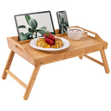 ROSSIE HOME Bamboo Wood Bed Tray, Lap Desk with Phone Holder - Fits up to 15.6 Inch Laptops and Most Tablets - Natural - Style No. 78007, Medium Rossie Home