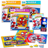 Spidey and Friends Jigsaw Puzzle Set - 3 Pack Spidey Puzzle Bundle with Tattoos and More for Kids Adults (Spidey and Friends Party Favors) Spider-Man