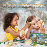 Dino Fossil Eggs Dinosaur Toys - 12 Dinosaur Eggs Dig Excavation Kit w Play Mat for Kids Ages 5-7 Easter Basket Essentials STEM Toy Christmas Birthday Gift for Boys Girls 3 4 5 6 7 8 + 8-13 Years Old Joyvalley