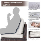 HUMMUH 6 Pieces Patio Furniture Set with Fire Pit,Outdoor Modular Sectional Loveseat Chairs with Table,All Weather PE Wicker Patio Conversation Sets for Deck Porch Backyard HUMMUH