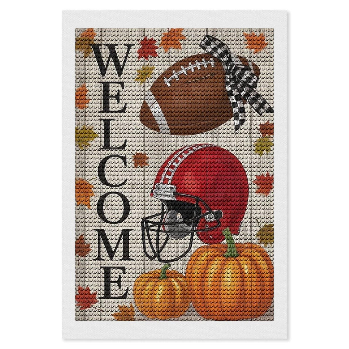 ETTUWNUI Diamond Painting Kits for Adults - Football Pumpkin Fall Welcome Painting DIY 5D Full Drill Diamond Dots Paintings with Diamonds Gem Art and Crafts Home Decor 8"x12" ETTUWNUI