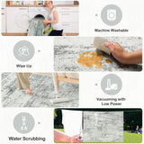 8x10 Area Rugs for Living Room - Washable Rug Modern Abstract Soft Large Neutral Non-Slip Carpet Indoor Floor Stain Resistant Thin Carpets for Bedroom Dining Room Farmhouse Nursery Home Office Grey PLHXFR