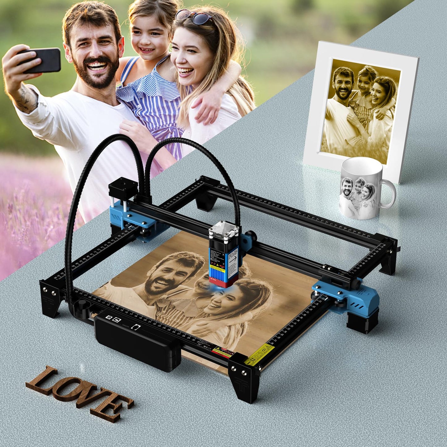 TTS-55 PRO 5500mW Laser Engraver Machine Laser Cutter Laser Cutting Engraving Tool for Wood Metal Aluminum Glass Leather - WoodArtSupply