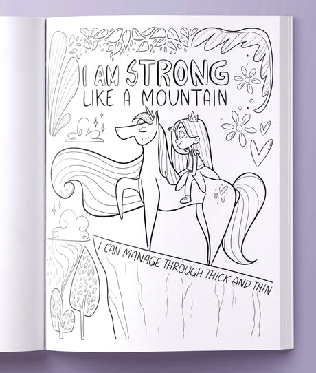 Hey Girl! A Unicorn Coloring Book for Girls: To Develop Gratitude and Mindfulness through Positive Affirmations BRIRILINE
