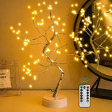 OURBAOFU 20” 108LED Fairy Sparkly Tree Lamp with Remote Control, USB&3AA Powered 8 Modes, DIY Bonsai Artificial Tree Lights, Fairy Spirit Tree Light for Bedrooms Desktop Christmas (Warm White) OURBAOFU
