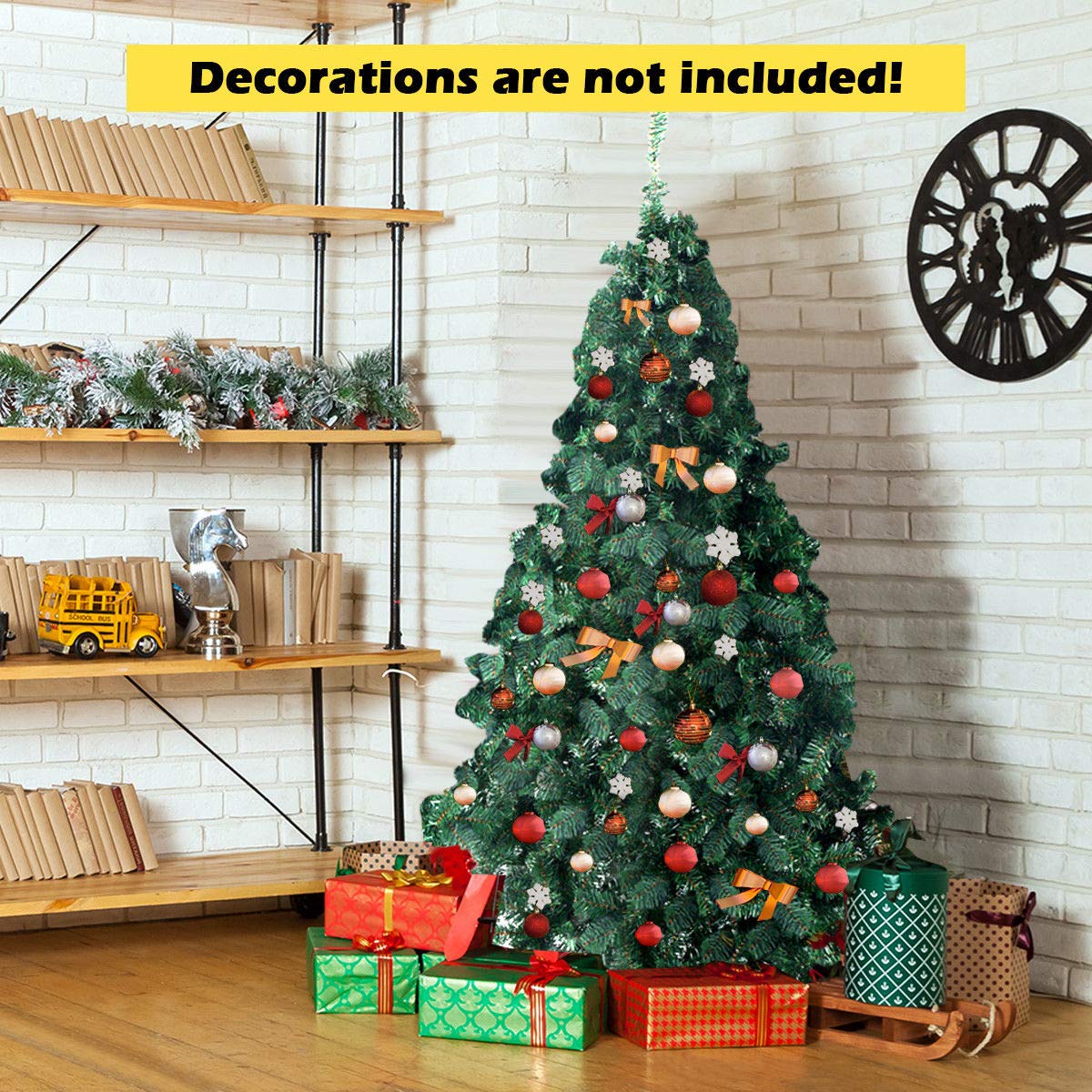 COSTWAY 5Ft Artificial PVC Christmas Tree W/Stand Holiday Season Indoor Outdoor Green