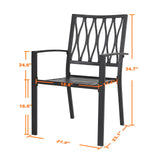 NUU GARDEN 6 Piece Patio Dining Chairs, Stackable Outdoor Dining Chair with Metal Frame, Bistro Patio Chairs for Backyard Lawn Deck Poolside Porch, Black NUU GARDEN