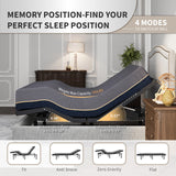 Dyonery Split King Adjustable Bed Frame with Mattress, 14 Inch Copper-Gel AeroFusion Memory Foam, Head & Foot Incline, 750lbs Lift Capacity, Powerful Quiet Motor, 5 Minutes Tools-Free Assembly Dyonery