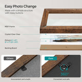 SONGMICS Picture Frames with 16 Mats, Set of 10 Collage Photo Frames, Two 8x10, Four 5x7, Four 4x6 Frames, Hanging or Table Display, Glass, 12 Non-Trace Nails, Rustic Brown SONGMICS