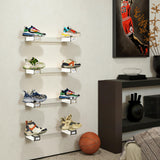 blingworld Shoe Floating Display Shelves Wall Mount Set of 4 – Mirrored Bling Glass Levitating Sneakers Shelves, Space-Saving Sneaker Display Shelf for Collectibles, Bedrooms, Dorms & Game blingworld