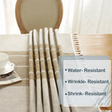 Laolitou Rustic Cotton Linen Table Cloth,Tablecloths for 6 Foot Rectangle Tables,Waterproof Washable Tablecloth with Tassel Rectangle/Oblong, 55''x 86'', 6-8 Seats Laolitou