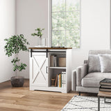 HOMCOM Farmhouse Coffee Bar Cabinet, 33" Buffet Sideboard with Sliding Barn Door and Adjustable Shelf, Kitchen Buffet Cabinet, White HOMCOM