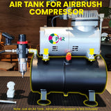 OPHIR 3L Air Tank Kit with Adapters Tube for DIY Airbrush Compressor, Black Air Tank Conversion Kit for Hobby Model Air Compressor Storage Tank OPHIR