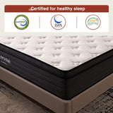 WUYOTRE King Mattress, 10 Inch King Size Hybrid Mattress in a Box,Cooling Memory Foam Bed Mattresses with Independent Spring,Soft and Breathable,Back Pain Relief,CertiPUR-US,Medium WUYOTRE