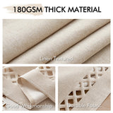 MIULEE Natural Thick Polyester Linen Rectangle Tablecloth with Decorative Cutouts Waterproof Stain and Wrinkle Resistant Table Cloth Farmhouse Table Cover for Thanksgiving Dining Party, 55 x 120 inch MIULEE